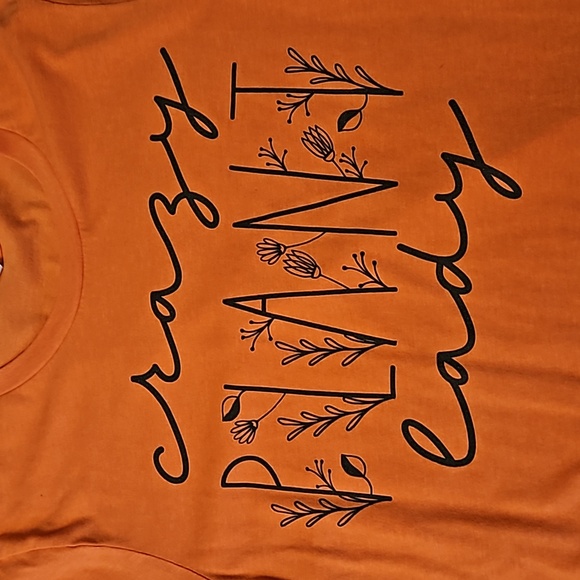 Orange Crazy Plant Lady T-shirt Tee Medium Bella Canvas Funny Cozy Women's - Picture 2 of 7